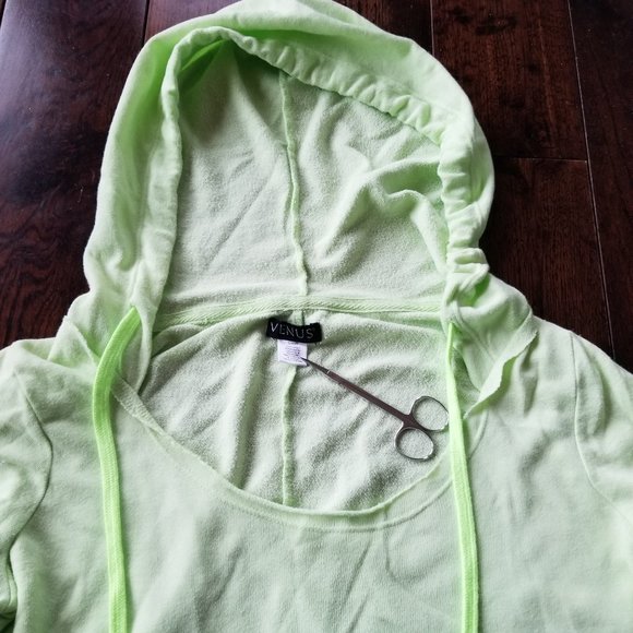 VENUS Blue and Green Wash Embellished Hoodie - Picture 3 of 7